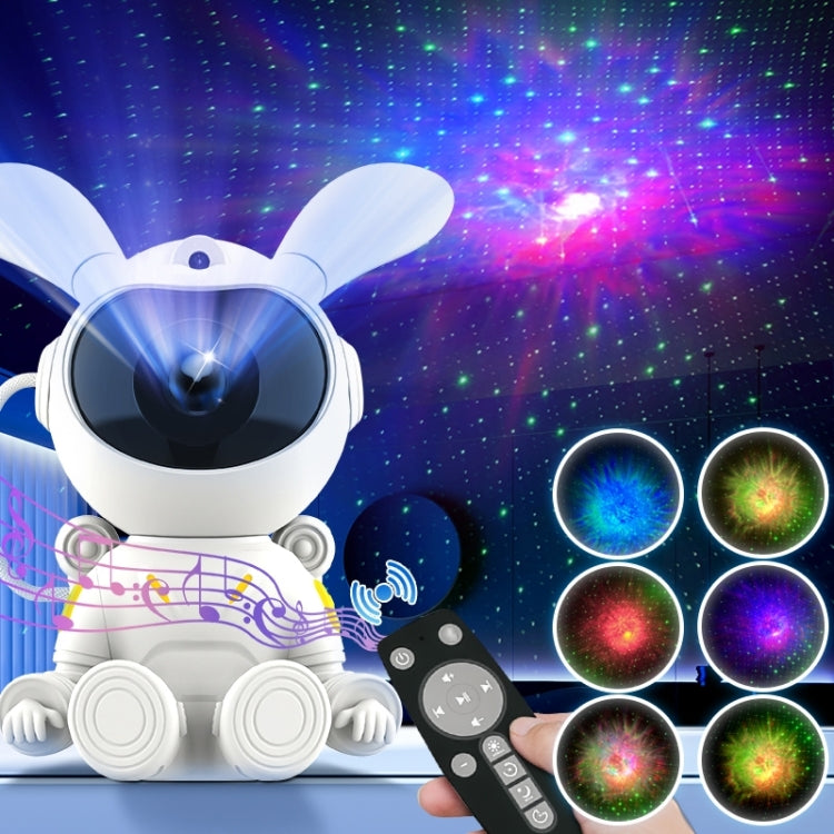 G002 Space Rabbit Starry Sky Projection Lamp Bluetooth Speaker 2 in 1 Laser Light(White) - free shipping - PMc TechLife - Order now!
