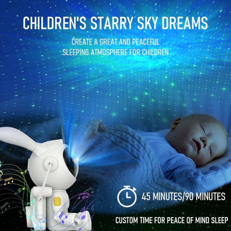 G002 Space Rabbit Starry Sky Projection Lamp Bluetooth Speaker 2 in 1 Laser Light(White) - free shipping - PMc TechLife - Order now!