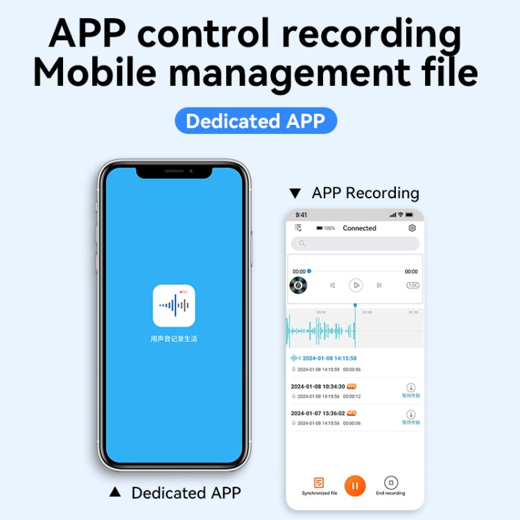 Q61A Portable Smart Voice Recorder Support APP Control, Memory:64GB(Black) - Recording Pen by PMC TechLife | Online Shopping South Africa | PMC TechLife | Buy Now Pay Later Mobicred