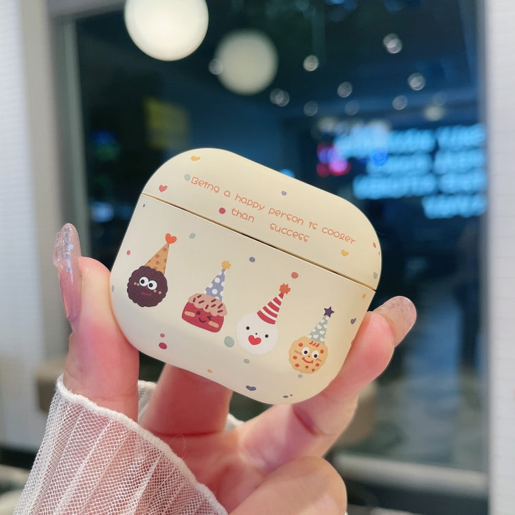 For AirPods 3 Cookies Pattern Earbuds Box Frosted TPU Case(Beige) - For AirPods 3 by PMC Jewellery | Online Shopping South Africa | PMC Jewellery | Buy Now Pay Later Mobicred