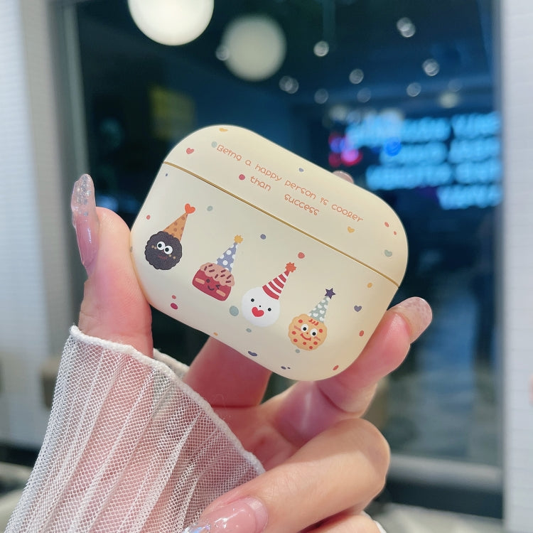 For AirPods Pro Cookies Pattern Earbuds Box Frosted TPU Case(Beige) - For AirPods Pro by PMC Jewellery | Online Shopping South Africa | PMC Jewellery | Buy Now Pay Later Mobicred