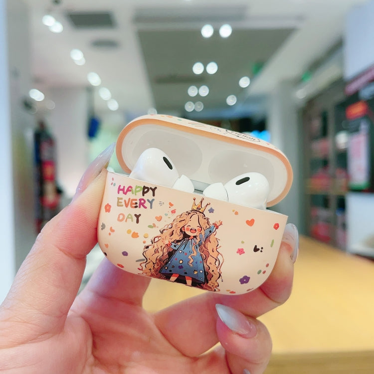 For AirPods 2 / 1 Girl Pattern Earbuds Box Frosted TPU Case(Flower) - For AirPods 1/2 by PMC Jewellery | Online Shopping South Africa | PMC Jewellery | Buy Now Pay Later Mobicred