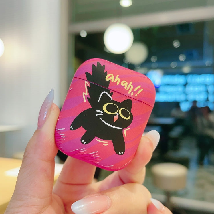 For AirPods 2 / 1 Cat and Dog Pattern Earbuds Box Frosted TPU Case(Flashing Cat) - For AirPods 1/2 by PMC Jewellery | Online Shopping South Africa | PMC Jewellery | Buy Now Pay Later Mobicred