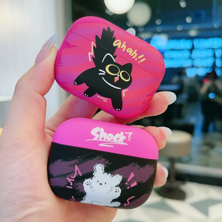For AirPods Pro Cat and Dog Pattern Earbuds Box Frosted TPU Case(Shocking Dog) - For AirPods Pro by PMC Jewellery | Online Shopping South Africa | PMC Jewellery | Buy Now Pay Later Mobicred