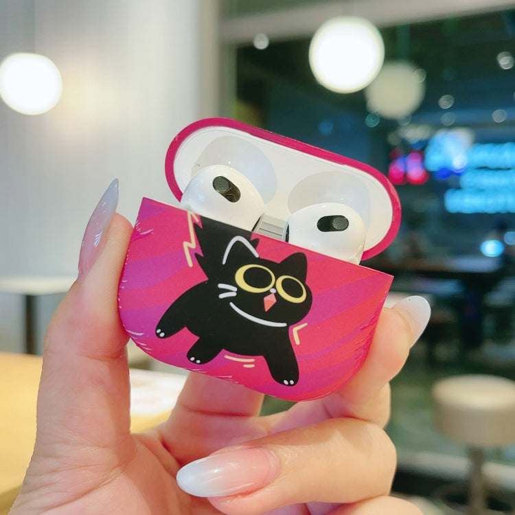 For AirPods 2 / 1 Cat and Dog Pattern Earbuds Box Frosted TPU Case(Flashing Cat) - For AirPods 1/2 by PMC Jewellery | Online Shopping South Africa | PMC Jewellery | Buy Now Pay Later Mobicred