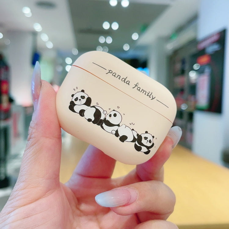 For AirPods Pro Panda Pattern Earbuds Box Frosted TPU Case(Panda Family) - For AirPods Pro by PMC Jewellery | Online Shopping South Africa | PMC Jewellery | Buy Now Pay Later Mobicred