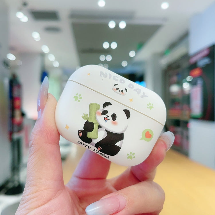 For AirPods Pro Panda Pattern Earbuds Box Frosted TPU Case(Cute Panda) - For AirPods Pro by PMC Jewellery | Online Shopping South Africa | PMC Jewellery | Buy Now Pay Later Mobicred