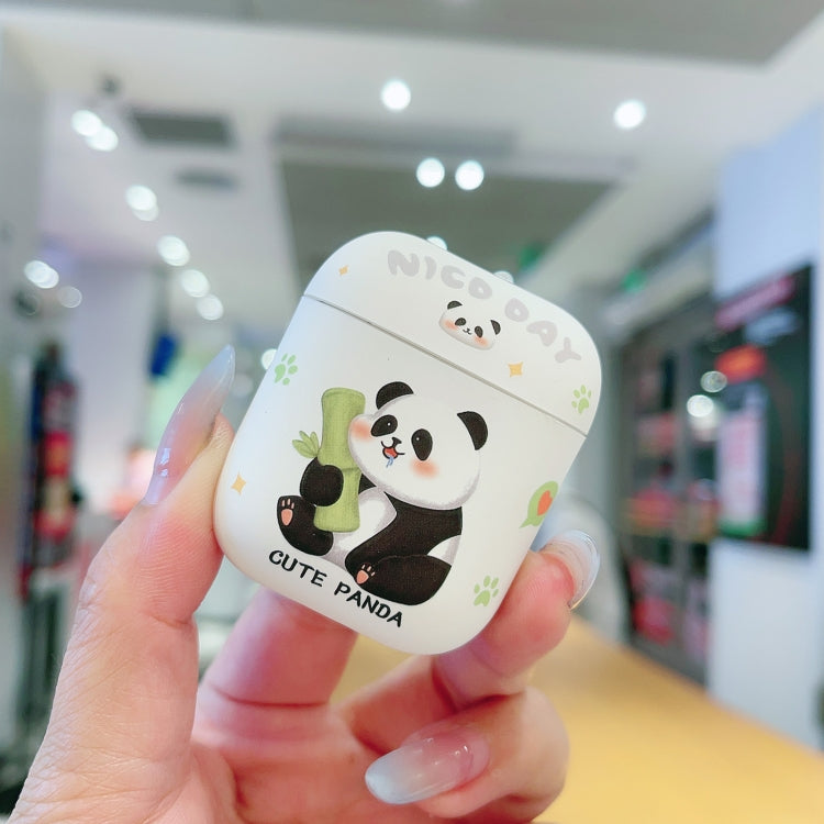 For AirPods 2 / 1 Panda Pattern Earbuds Box Frosted TPU Case(Cute Panda) - For AirPods 1/2 by PMC Jewellery | Online Shopping South Africa | PMC Jewellery | Buy Now Pay Later Mobicred
