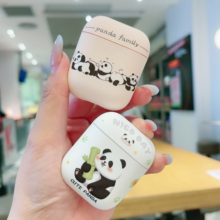 For AirPods Pro Panda Pattern Earbuds Box Frosted TPU Case(Panda Family) - For AirPods Pro by PMC Jewellery | Online Shopping South Africa | PMC Jewellery | Buy Now Pay Later Mobicred