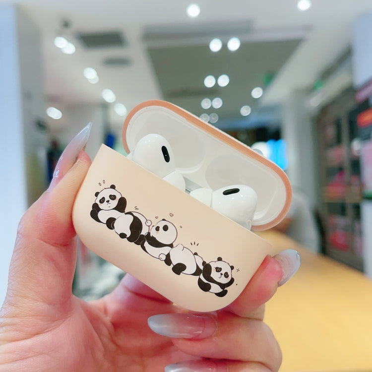For AirPods 2 / 1 Panda Pattern Earbuds Box Frosted TPU Case(Panda Family) - For AirPods 1/2 by PMC Jewellery | Online Shopping South Africa | PMC Jewellery | Buy Now Pay Later Mobicred