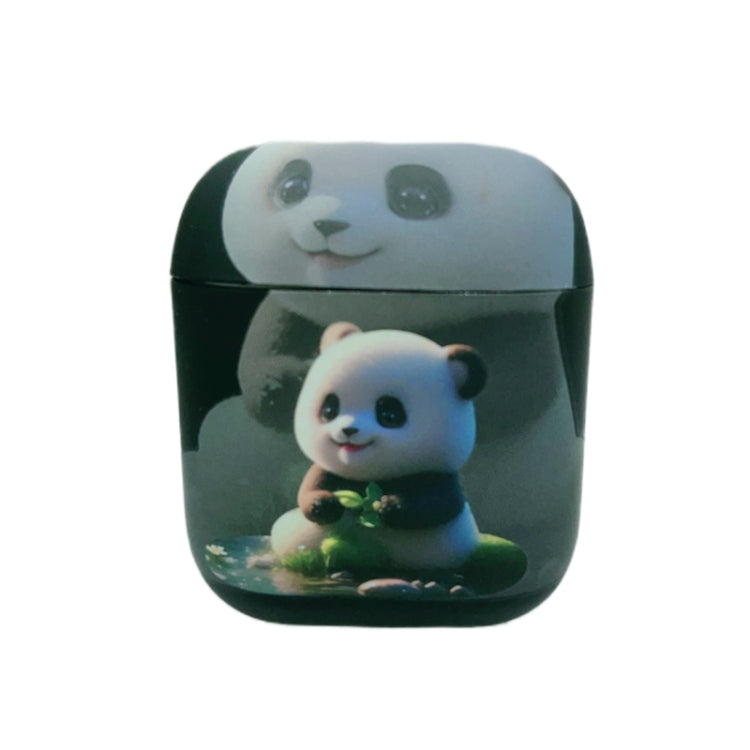 For AirPods 2 / 1 Phantom Panda Pattern Earbuds Box Frosted TPU Case(Black) - For AirPods 1/2 by PMC Jewellery | Online Shopping South Africa | PMC Jewellery | Buy Now Pay Later Mobicred