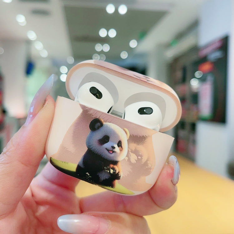 For AirPods 3 Phantom Panda Pattern Earbuds Box Frosted TPU Case(Black) - For AirPods 3 by PMC Jewellery | Online Shopping South Africa | PMC Jewellery | Buy Now Pay Later Mobicred