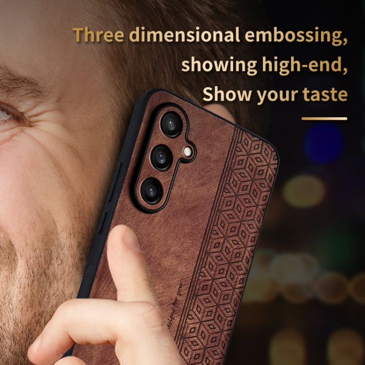 For Samsung Galaxy S24 FE 5G AZNS 3D Embossed Skin Feel Phone Case(Brown) - free shipping - PMC Jewellery - Order now!