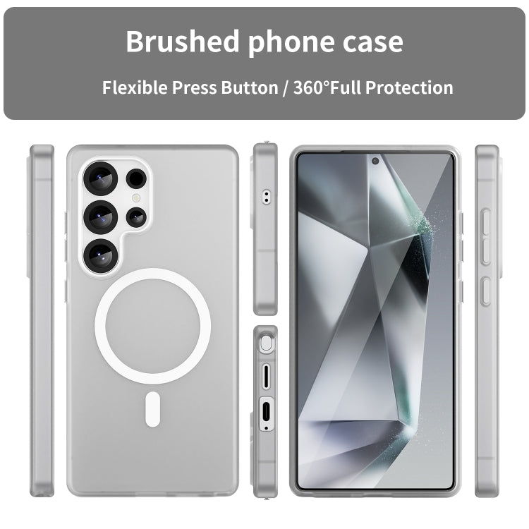 For Samsung Galaxy S25 Ultra MagSafe Frosted Translucent TPU + PC Full Coverage Phone Case(White) - Galaxy S25 Ultra 5G Cases by PMC Jewellery | Online Shopping South Africa | PMC Jewellery | Buy Now Pay Later Mobicred