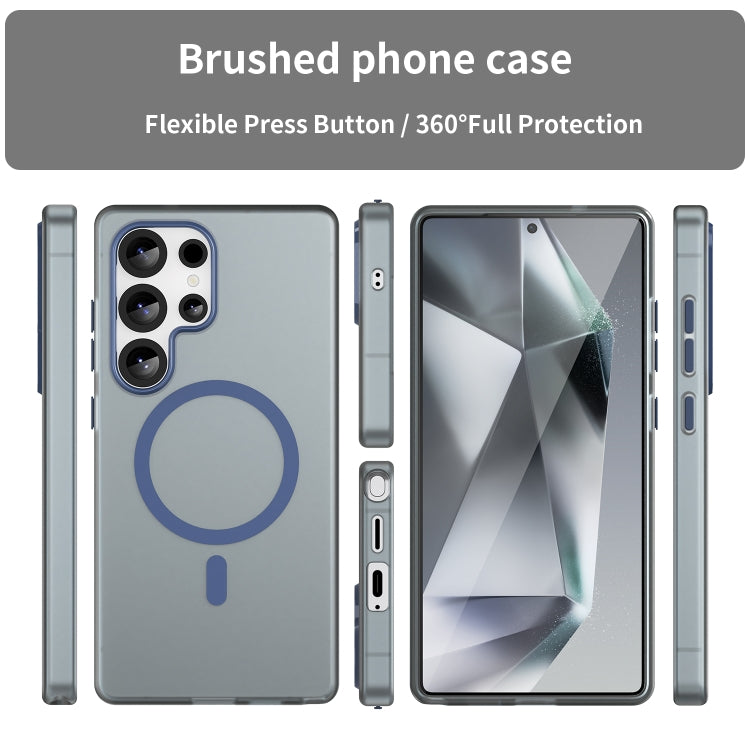For Samsung Galaxy S25 Ultra MagSafe Frosted Translucent TPU + PC Full Coverage Phone Case(Dark Blue) - Galaxy S25 Ultra 5G Cases by PMC Jewellery | Online Shopping South Africa | PMC Jewellery | Buy Now Pay Later Mobicred