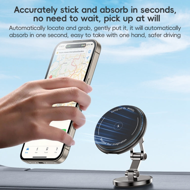 Yesido C306 15W Car Magnetic Wireless Charging Holder(Black) - free shipping - PMC TechLife - Order now!