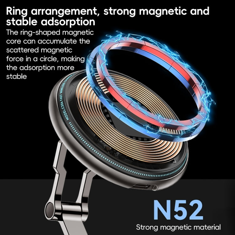 Yesido C306 15W Car Magnetic Wireless Charging Holder(Black) - free shipping - PMC TechLife - Order now!