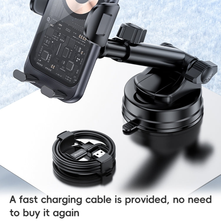 Yesido C307 15W Suction Cup Car Wireless Charging Holder(Black) - free shipping - PMC TechLife - Order now!