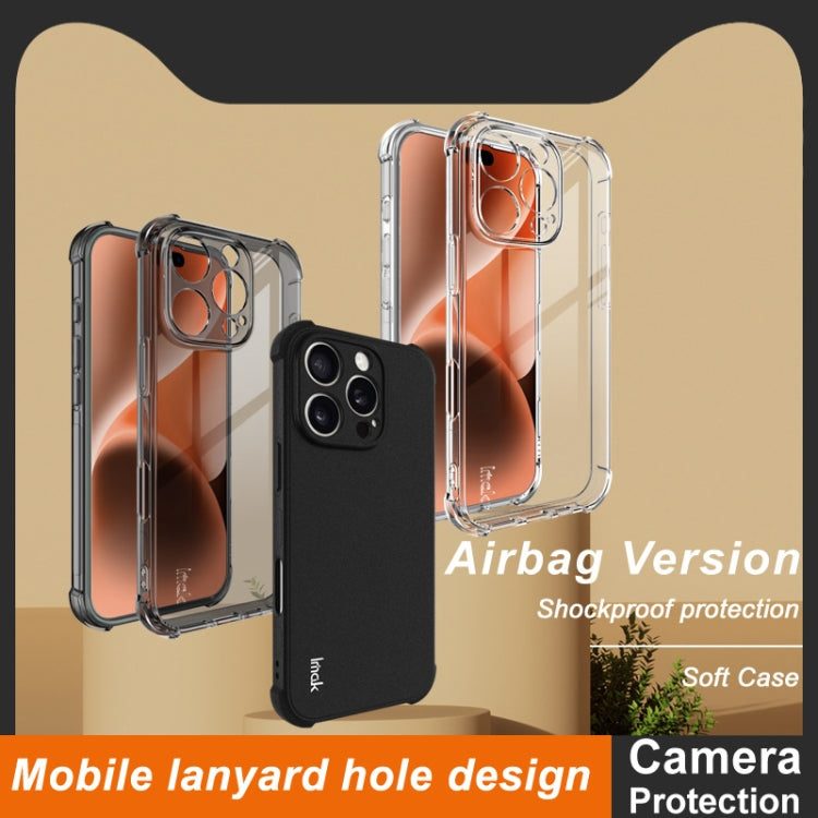 For iPhone 16 Pro imak Shockproof Airbag TPU Phone Case(Transparent Black) - free shipping - PMC TechLife - Order now!