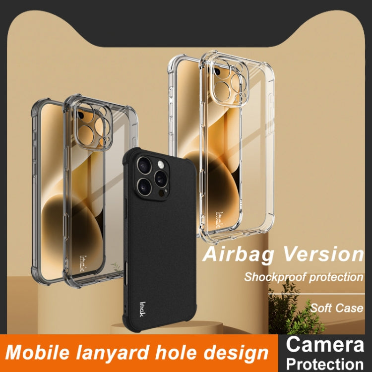 For iPhone 16 Pro Max imak Shockproof Airbag TPU Phone Case(Transparent Black) - free shipping - PMC Jewellery - Order now!