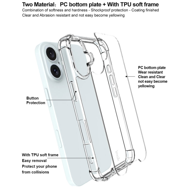 For iPhone 16 IMAK Space Shield PC + TPU Airbag Shockproof Phone Case(Transparent) - iPhone 16 Cases by imak | Online Shopping South Africa | PMC TechLife | Buy Now Pay Later Mobicred