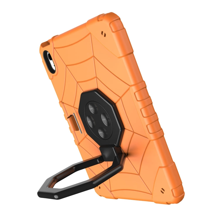 For iPad Air 11 2024 Spider Turntable Handle Stress Relief Tablet Case(Orange Black) - iPad Air 11 2024 Cases by PMC TechLife | Online Shopping South Africa | PMC TechLife | Buy Now Pay Later Mobicred