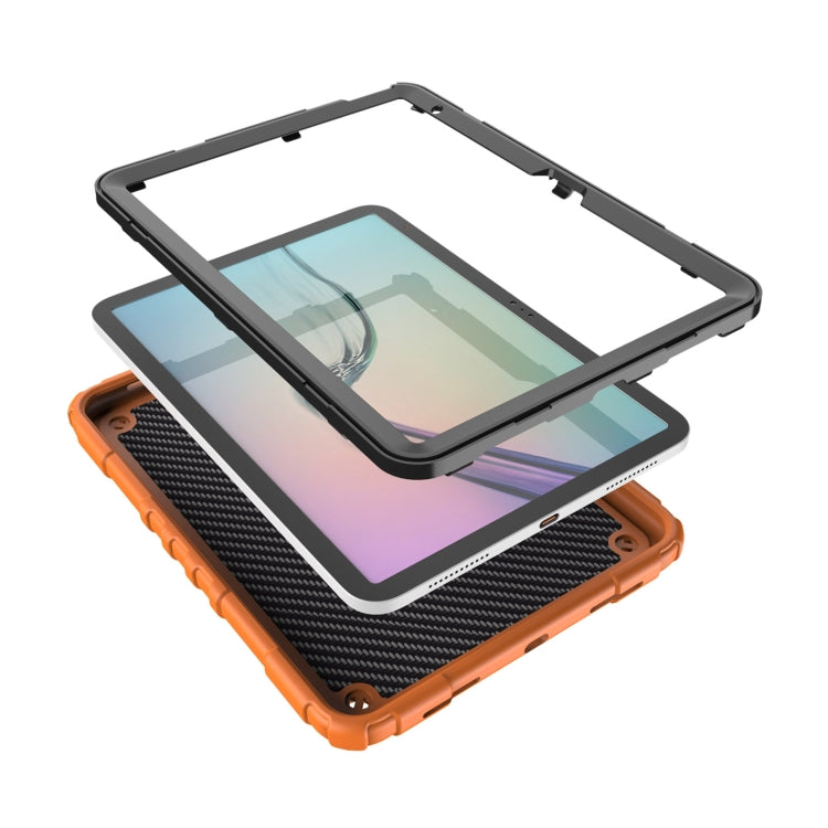 For iPad Air 11 2024 Spider Turntable Handle Stress Relief Tablet Case(Orange Black) - iPad Air 11 2024 Cases by PMC TechLife | Online Shopping South Africa | PMC TechLife | Buy Now Pay Later Mobicred