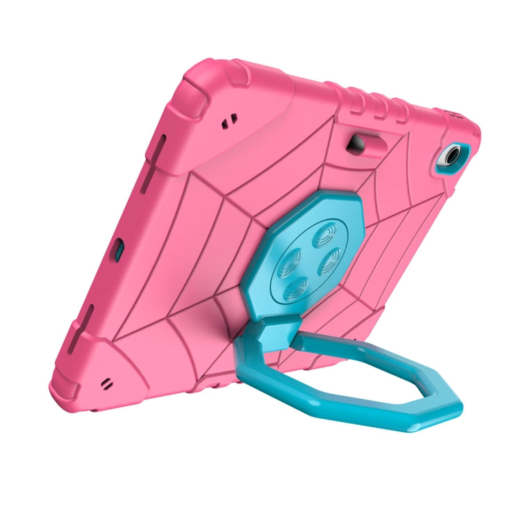 For iPad Air 11 2024 Spider Turntable Handle Stress Relief Tablet Case(Rose Red Blue) - iPad Air 11 2024 Cases by PMC TechLife | Online Shopping South Africa | PMC TechLife | Buy Now Pay Later Mobicred