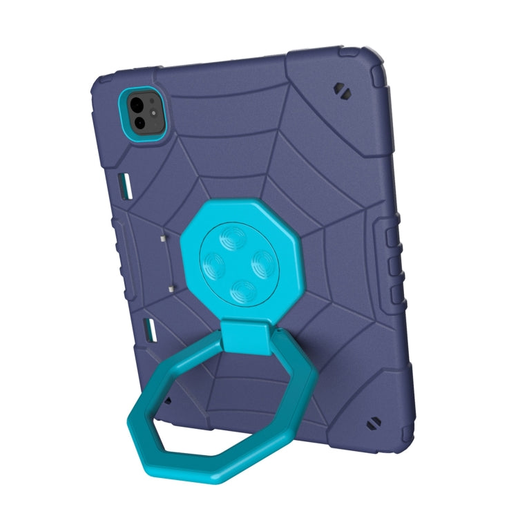 For iPad Pro 11 2024 Spider Turntable Handle Stress Relief Tablet Case(Navy Blue Blue) - iPad Pro 11 2024 Cases by PMC TechLife | Online Shopping South Africa | PMC TechLife | Buy Now Pay Later Mobicred