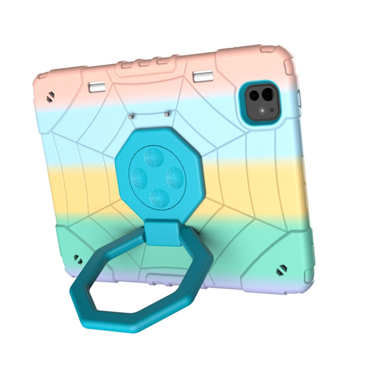 For iPad Pro 11 2024 Spider Turntable Handle Stress Relief Tablet Case(Gradient Color Blue) - iPad Pro 11 2024 Cases by PMC TechLife | Online Shopping South Africa | PMC TechLife | Buy Now Pay Later Mobicred