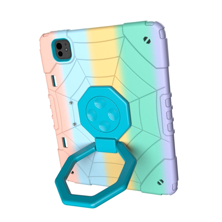 For iPad Pro 11 2024 Spider Turntable Handle Stress Relief Tablet Case(Gradient Color Blue) - iPad Pro 11 2024 Cases by PMC TechLife | Online Shopping South Africa | PMC TechLife | Buy Now Pay Later Mobicred