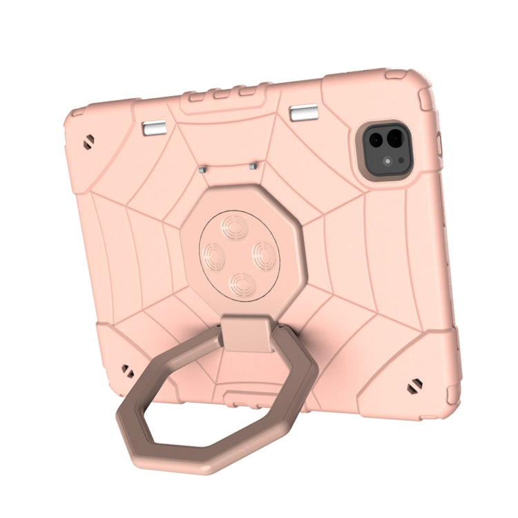 For iPad Pro 11 2024 Spider Turntable Handle Stress Relief Tablet Case(Rose Gold) - iPad Pro 11 2024 Cases by PMC TechLife | Online Shopping South Africa | PMC TechLife | Buy Now Pay Later Mobicred