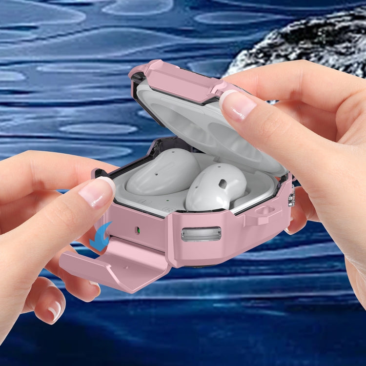 For Samsung Galaxy Buds2 / Live / Pro / FE Transparent Carbon Fiber TPU Hybrid PC Case with Hook & Holder(White) - free shipping - PMC Jewellery - Order now!
