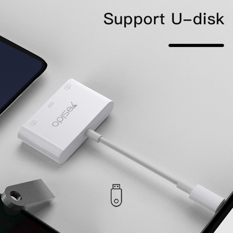 Yesido GS17 USB-C / Type-C to Dual USB + USB-C / Type-C OTG Adapter(White) - free shipping - PMC Jewellery - Order now!