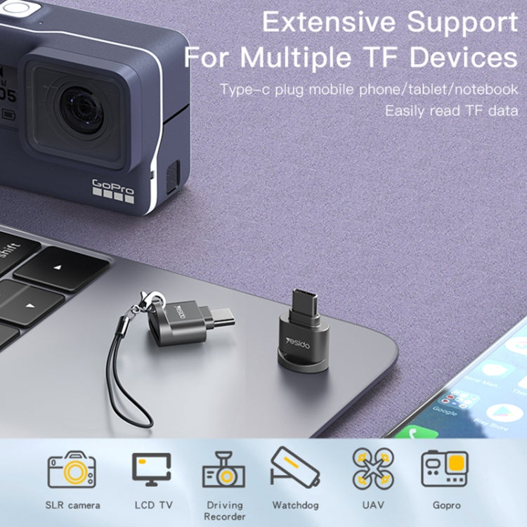 Yesido GS19 USB-C / Type-C to TF Card OTG Mini Card Reader(Black) - free shipping - PMC Jewellery - Order now!
