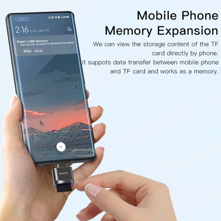 Yesido GS19 USB-C / Type-C to TF Card OTG Mini Card Reader(Black) - free shipping - PMC Jewellery - Order now!