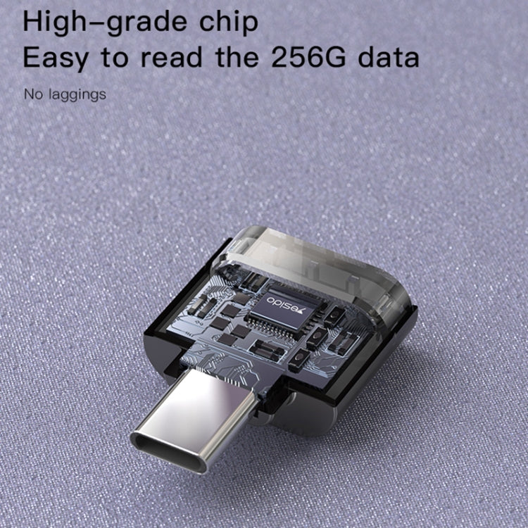 Yesido GS19 USB-C / Type-C to TF Card OTG Mini Card Reader(Black) - free shipping - PMC Jewellery - Order now!