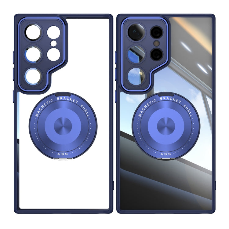 For Samsung Galaxy S25 Ultra 5G 360 Holder MagSafe Acrylic Hybrid TPU Phone Case(Blue) - Galaxy S25 Ultra 5G Cases by PMC Jewellery | Online Shopping South Africa | PMC Jewellery | Buy Now Pay Later Mobicred