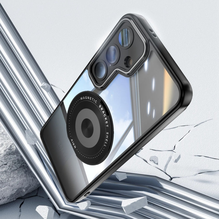 For Samsung Galaxy S25+ 5G 360 Holder MagSafe Acrylic Hybrid TPU Phone Case(Black) - Galaxy S25+ 5G Cases by PMC TechLife | Online Shopping South Africa | PMC TechLife | Buy Now Pay Later Mobicred