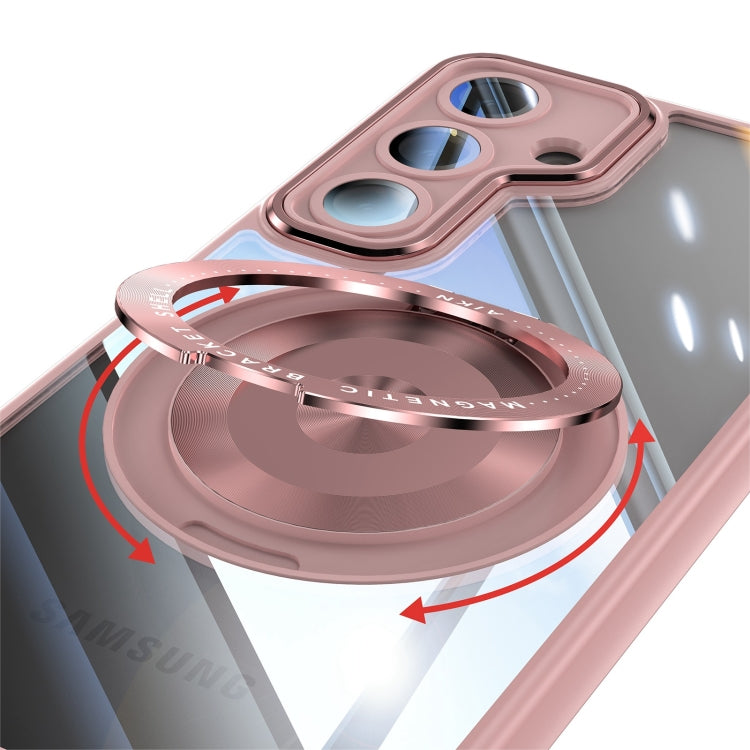 For Samsung Galaxy S25+ 5G 360 Holder MagSafe Acrylic Hybrid TPU Phone Case(Pink) - Galaxy S25+ 5G Cases by PMC TechLife | Online Shopping South Africa | PMC TechLife | Buy Now Pay Later Mobicred