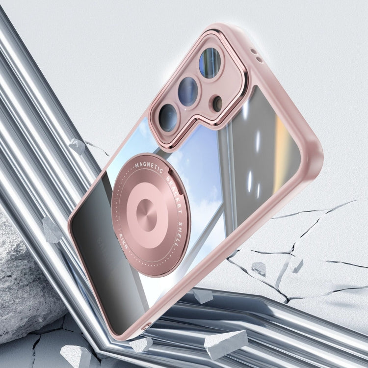For Samsung Galaxy S25+ 5G 360 Holder MagSafe Acrylic Hybrid TPU Phone Case(Pink) - Galaxy S25+ 5G Cases by PMC TechLife | Online Shopping South Africa | PMC TechLife | Buy Now Pay Later Mobicred