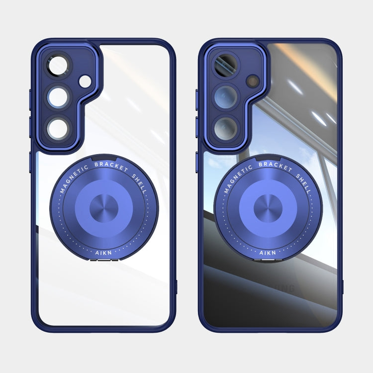 For Samsung Galaxy S25+ 5G 360 Holder MagSafe Acrylic Hybrid TPU Phone Case(Blue) - Galaxy S25+ 5G Cases by PMC TechLife | Online Shopping South Africa | PMC TechLife | Buy Now Pay Later Mobicred