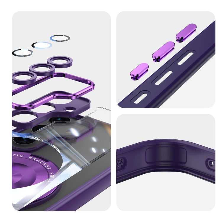 For Samsung Galaxy S25+ 5G 360 Holder MagSafe Acrylic Hybrid TPU Phone Case(Purple) - Galaxy S25+ 5G Cases by PMC Jewellery | Online Shopping South Africa | PMC Jewellery | Buy Now Pay Later Mobicred