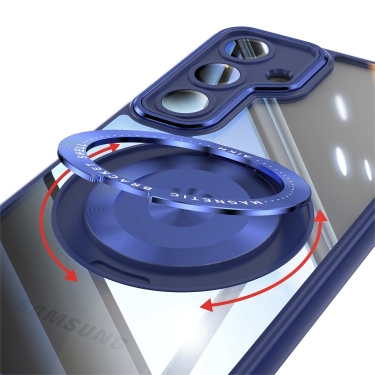 For Samsung Galaxy S25 5G 360 Holder MagSafe Acrylic Hybrid TPU Phone Case(Blue) - free shipping - PMC Jewellery - Order now!