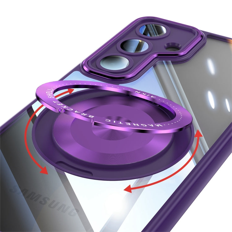 For Samsung Galaxy S25 5G 360 Holder MagSafe Acrylic Hybrid TPU Phone Case(Purple) - Galaxy S25 5G Cases by PMC TechLife | Online Shopping South Africa | PMC TechLife | Buy Now Pay Later Mobicred