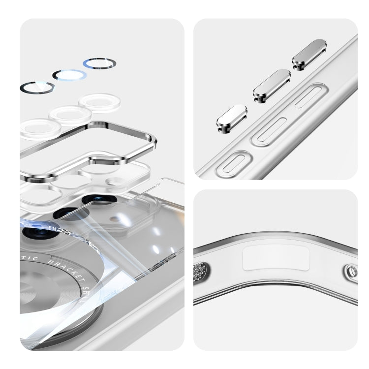 For Samsung Galaxy S25 5G 360 Holder MagSafe Acrylic Hybrid TPU Phone Case(Frosted White) - Galaxy S25 5G Cases by PMC TechLife | Online Shopping South Africa | PMC TechLife | Buy Now Pay Later Mobicred