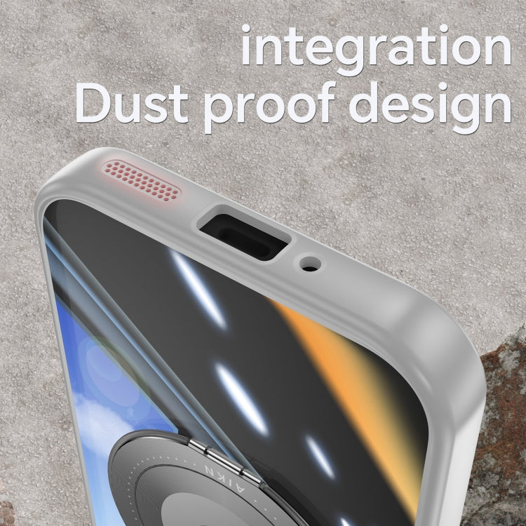 For Google Pixel 9 / 9 Pro 360 Holder Magsafe Acrylic Hybrid TPU Phone Case(Grey) - Google Cases by PMC TechLife | Online Shopping South Africa | PMC TechLife | Buy Now Pay Later Mobicred