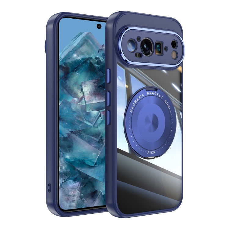For Google Pixel 9 Pro 360 Holder Magsafe Acrylic Hybrid TPU Phone Case(Blue) - Google Cases by PMC TechLife | Online Shopping South Africa | PMC TechLife | Buy Now Pay Later Mobicred