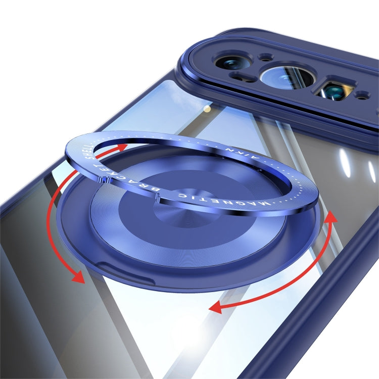 For Google Pixel 9 Pro 360 Holder Magsafe Acrylic Hybrid TPU Phone Case(Blue) - Google Cases by PMC TechLife | Online Shopping South Africa | PMC TechLife | Buy Now Pay Later Mobicred