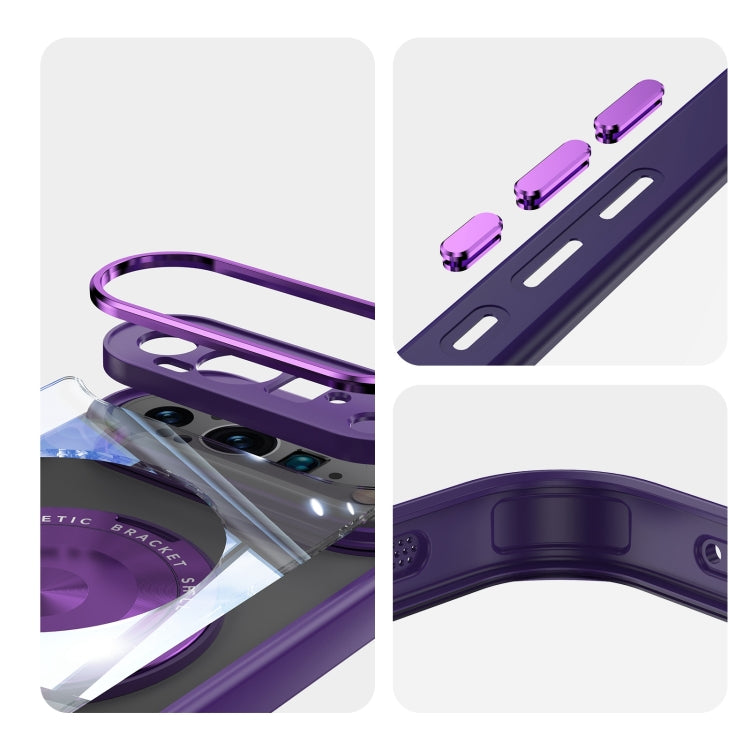 For Google Pixel 9 / 9 Pro 360 Holder Magsafe Acrylic Hybrid TPU Phone Case(Purple) - Google Cases by PMC TechLife | Online Shopping South Africa | PMC TechLife | Buy Now Pay Later Mobicred